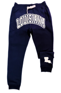 Navy and White LOUISIANA Joggers