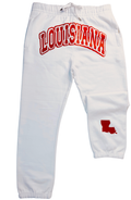 White WIDE LEGGED StateHoodie Joggers