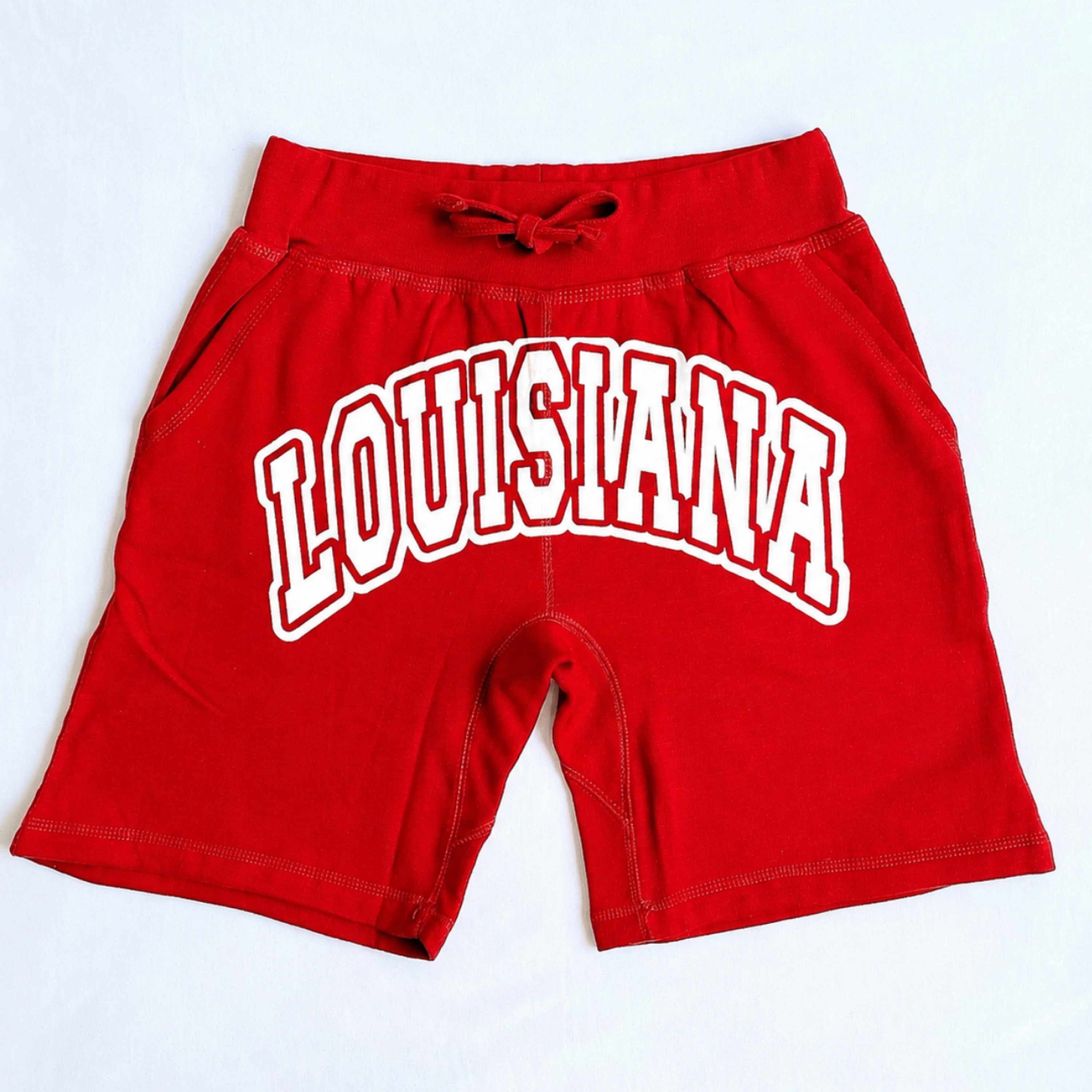 Red "LOUISIANA" Custom Shorts