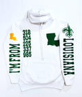 White and Green "IM FROM LOUISIANA" Custom Hoodie